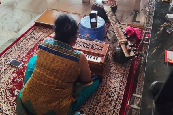 Prof. Dr.Padmini Tikoo conducting On line Music classes.